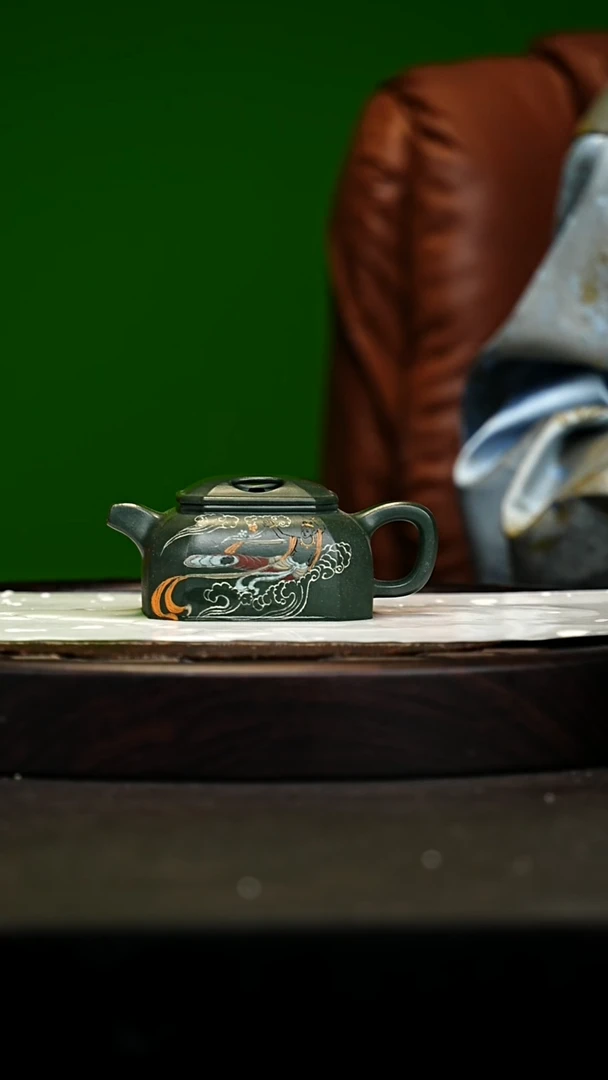 宜兴原矿高端紫砂 云根老绿泥150cc