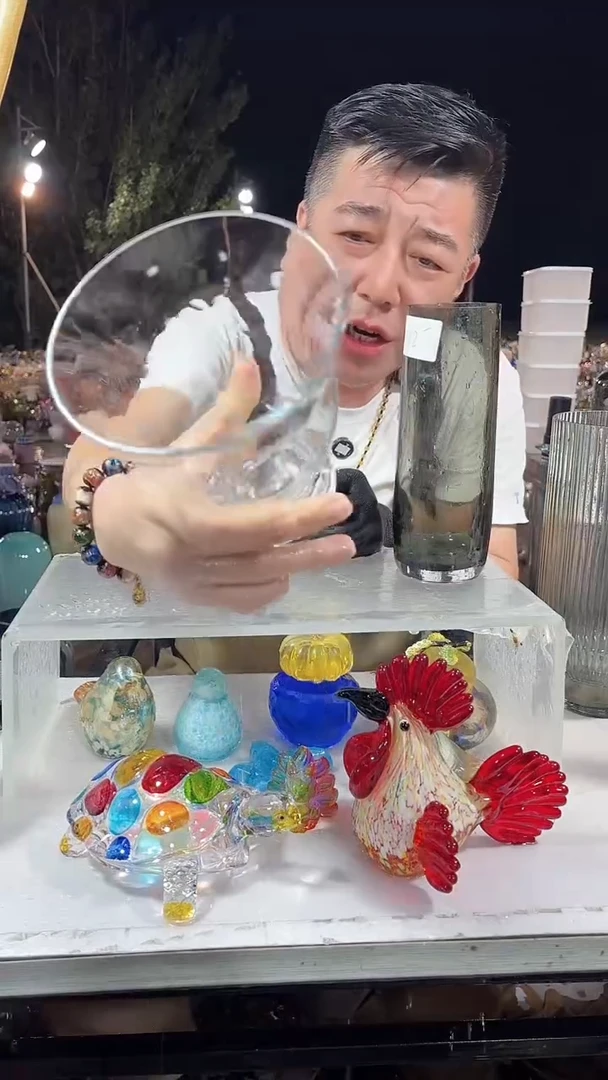 琉璃手工艺品外贸尾货花瓶008