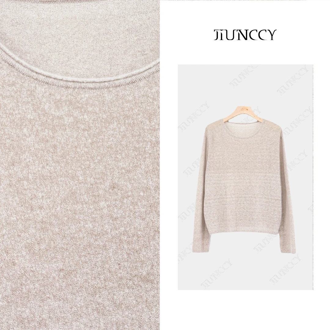 JIUNCCY【星云】春夏立体肌理感羊毛混纺轻盈针织打底衫 52YZZ008