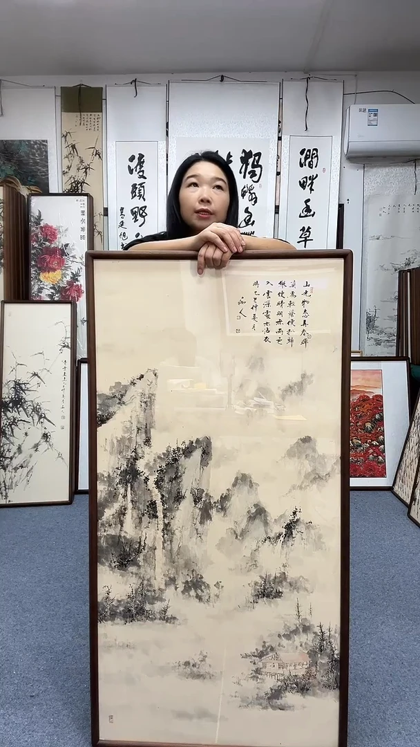 国画金*62*122实木画框京东包邮手绘