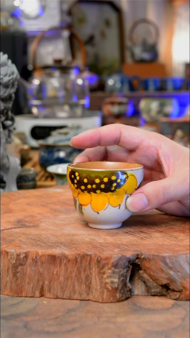 摆件向日葵景德镇手工手绘