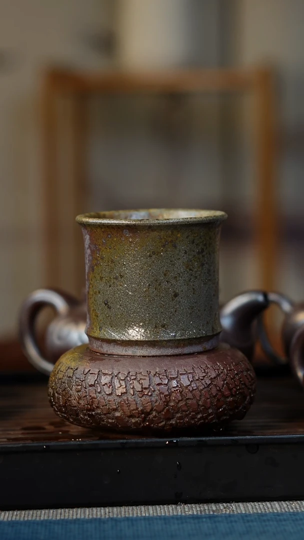 茶壶紫砂柴烧紫砂竹节杯150cc