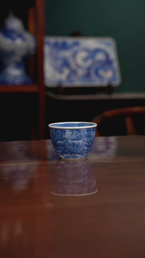 景琳藏青花山水主人杯