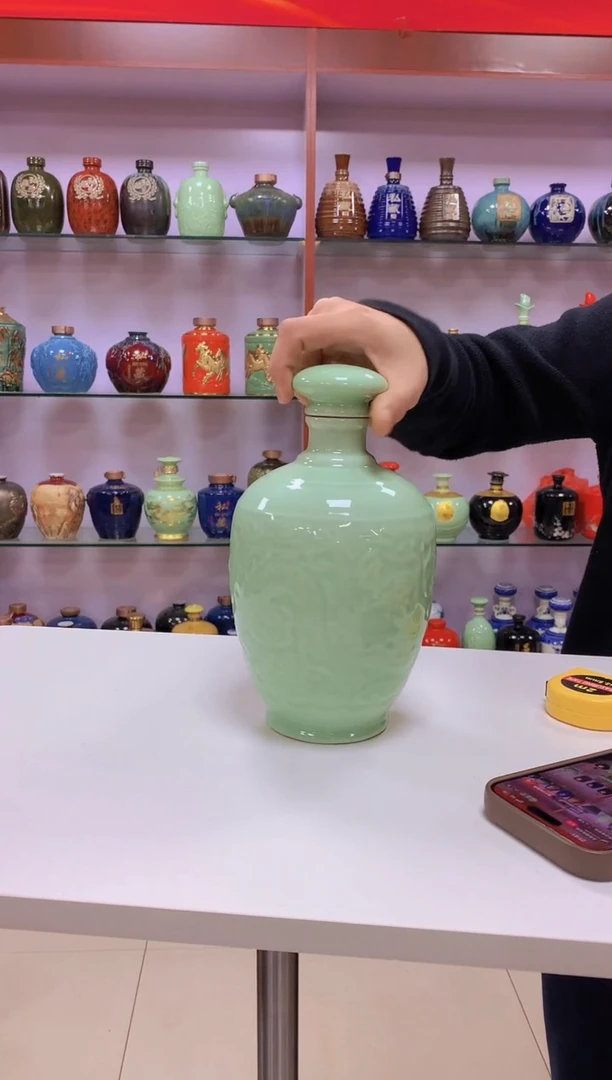 2斤装豆青冬瓜瓶陶瓷空瓶