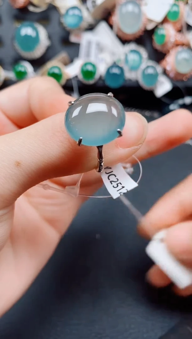 银S925镶嵌戒指翡翠翡翠