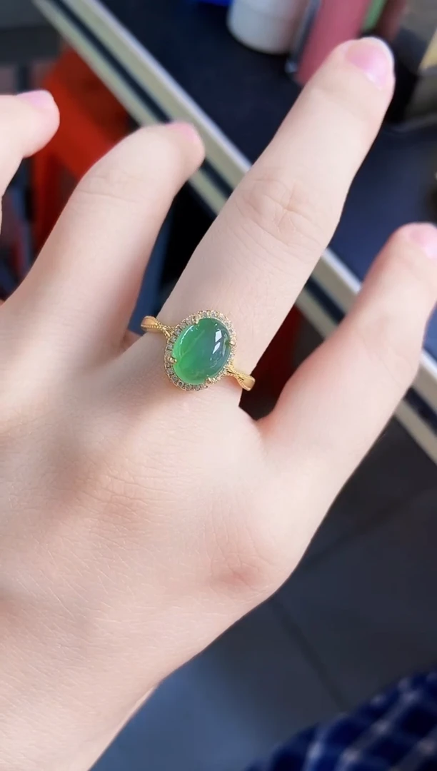 翡翠戒指银S925镶嵌21