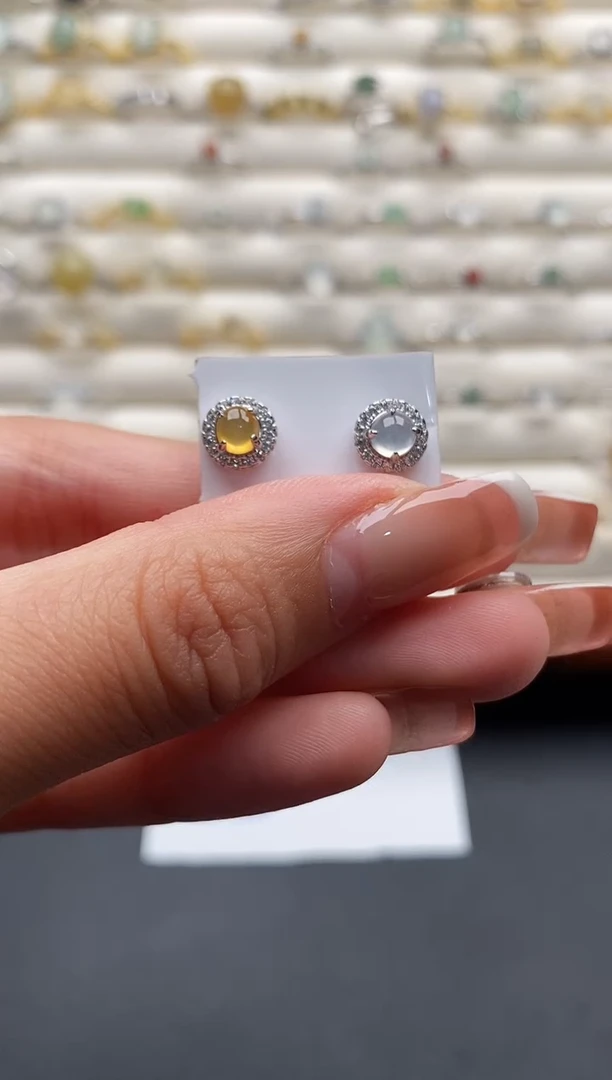 银S925镶嵌戒指翡翠44444444+7