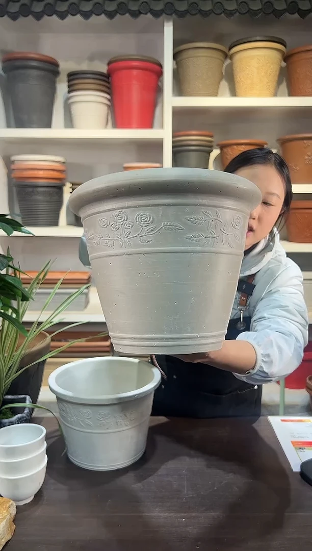 30*24.5/MC30/白色/浮雕花盆外贸尾单