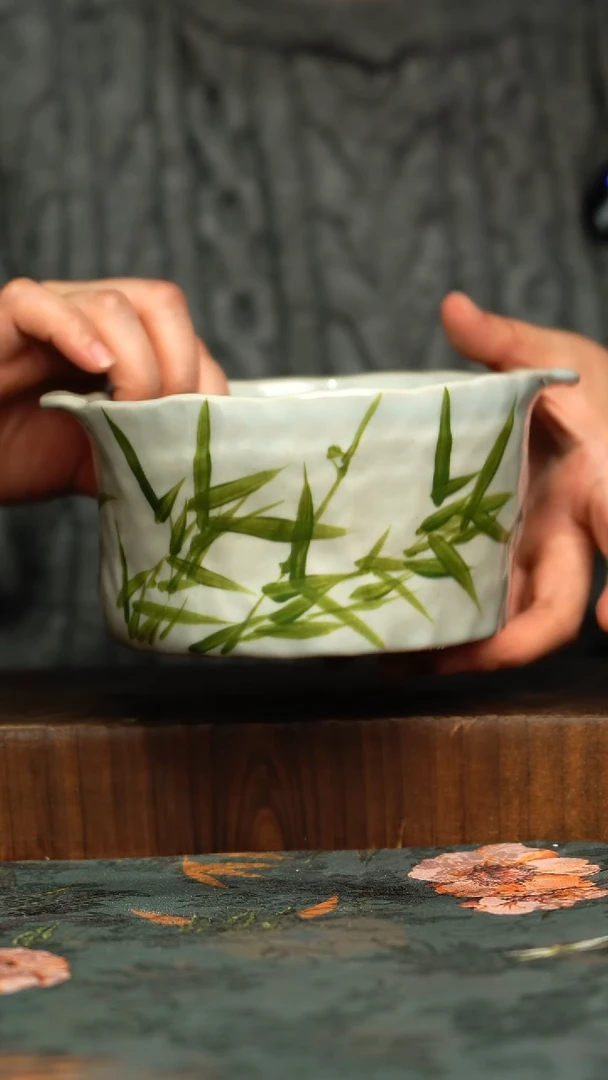 杯釉下彩手工手绘同款陶器