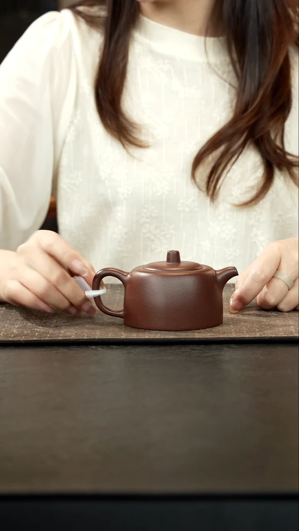 茶壶紫砂老紫泥景舟矮井栏200cc