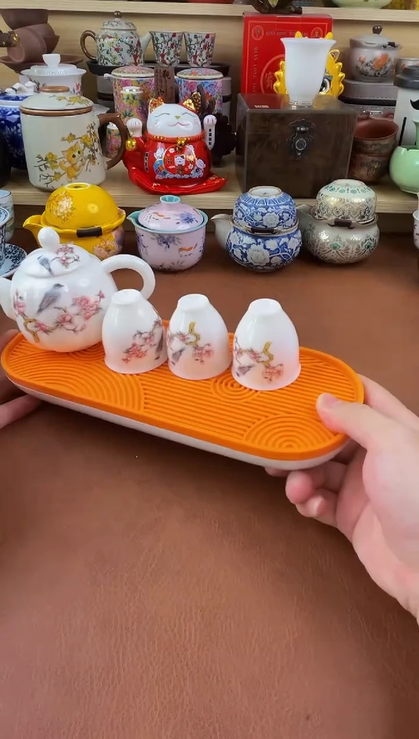 陶瓷茶具摆件旅行套组