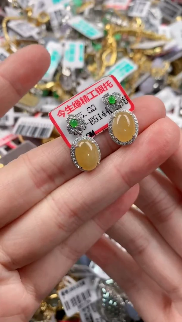 银S925镶嵌戒指翡翠888---3