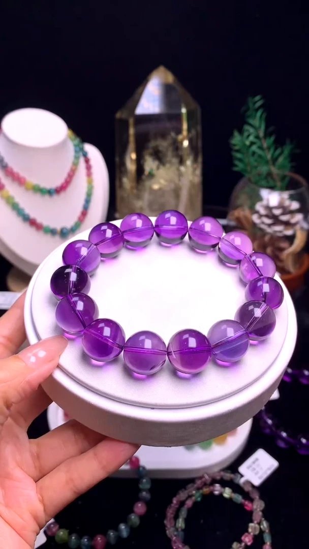 水晶手链未镶嵌【梦源珠宝】天然水晶单圈手链