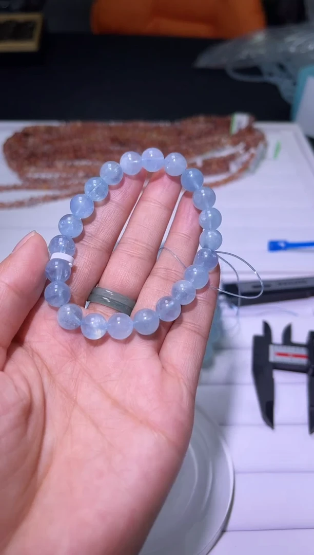 1海蓝宝石（处理）J220-8mm海蓝宝单圈-多样性发其一