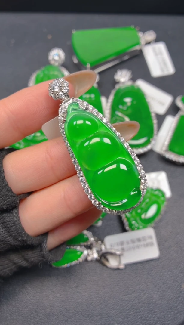 吊坠(不含链)银S925镶嵌翡翠1