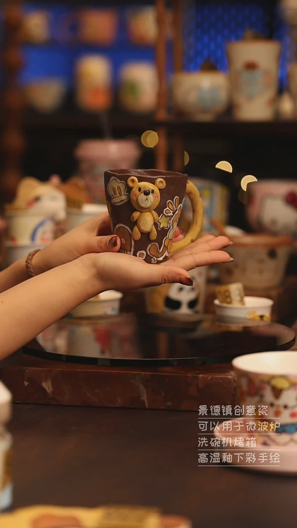 陶瓷景德镇可爱陶瓷釉下彩绘设计师款