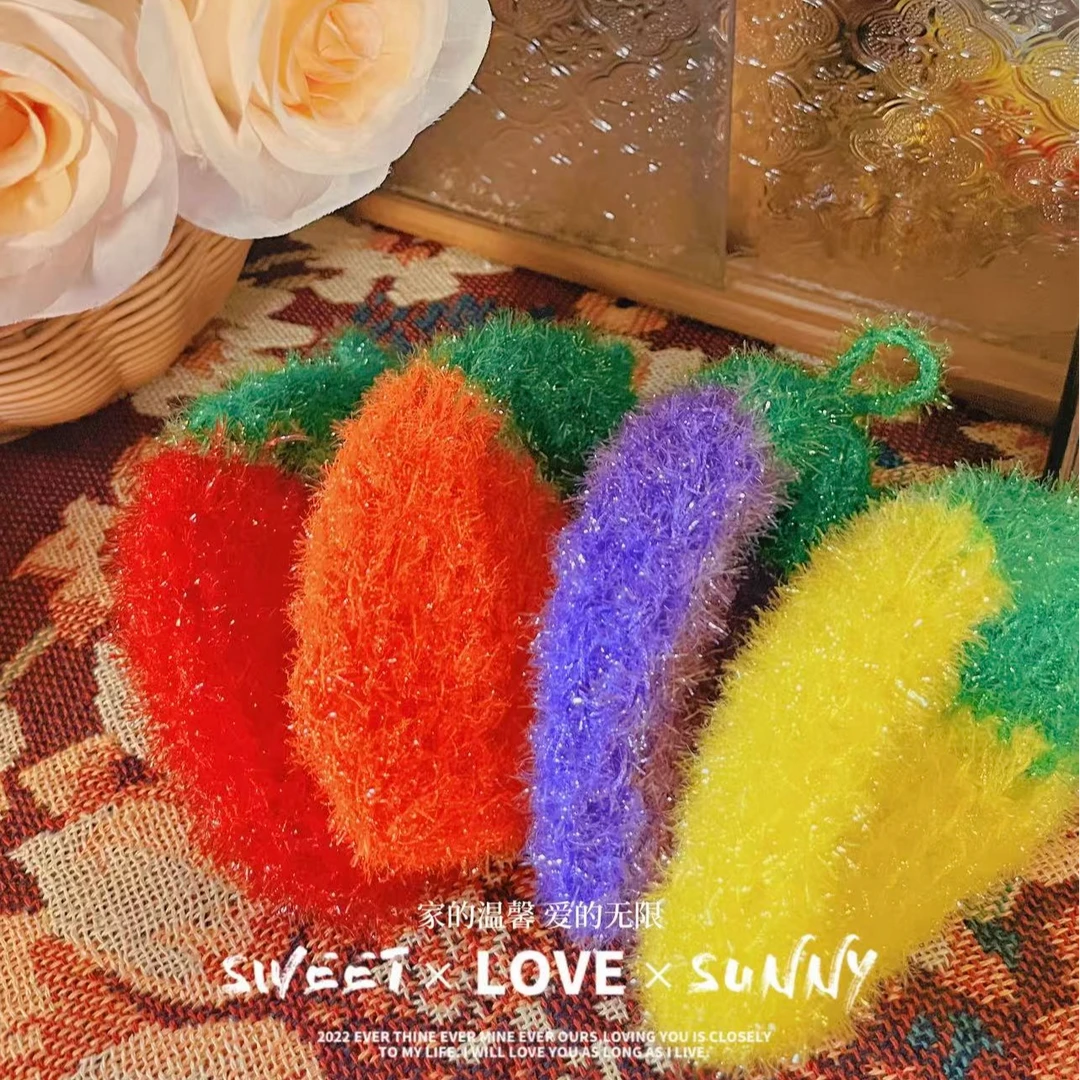 【拍一发四】草莓亚克力洗碗刷 不沾油洗碗布百洁清洁抹布