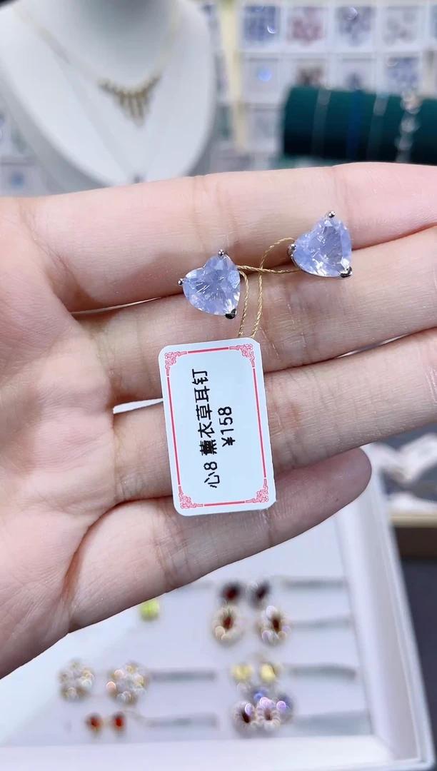 紫晶耳饰银S925镶嵌天然宝石