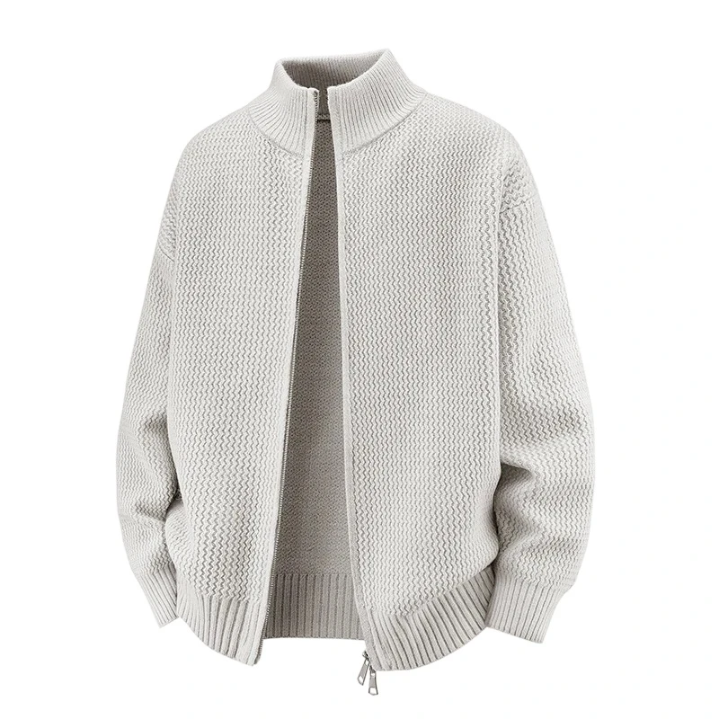 U&PURA秋冬季针织开衫毛衣外套简约纯色休闲立领2025款男中青年