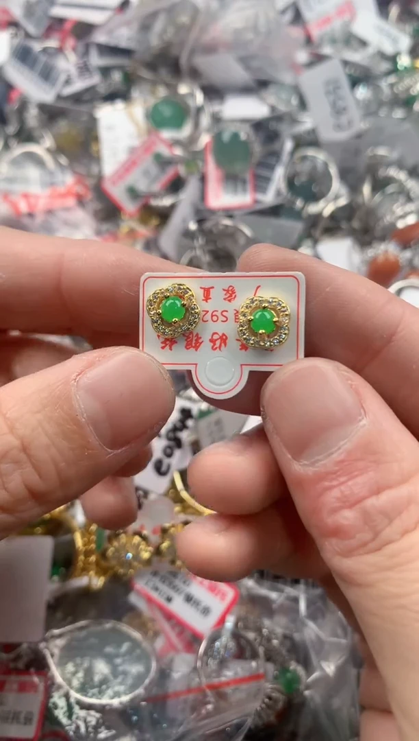 银S925镶嵌戒指翡翠111    8