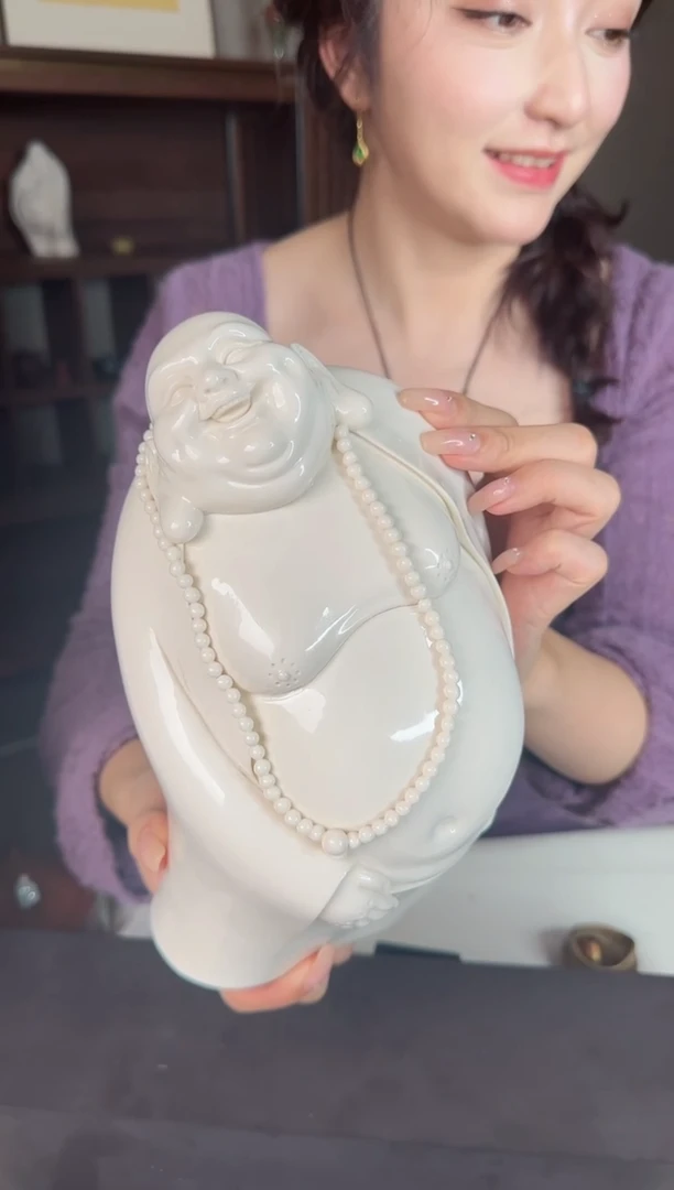 摆件连子华白瓷弥勒佛