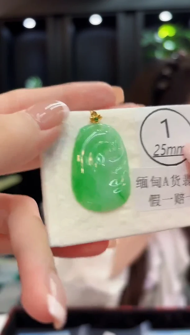 颈饰18K金镶嵌翡翠 缅料A货/支持复检/一件