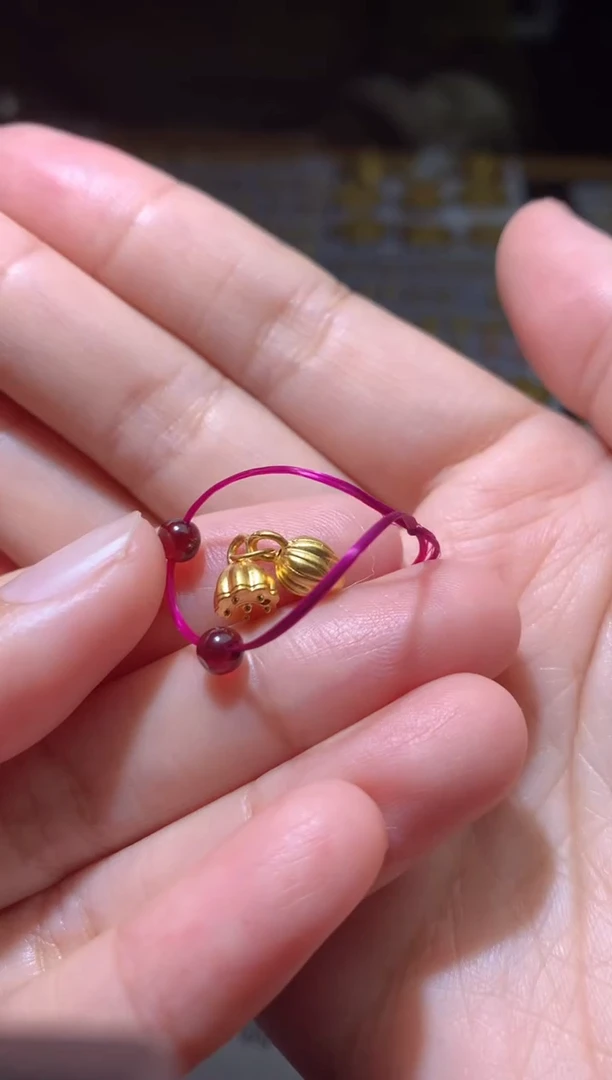 【闪购商品】石榴石成品足金镶嵌毛货