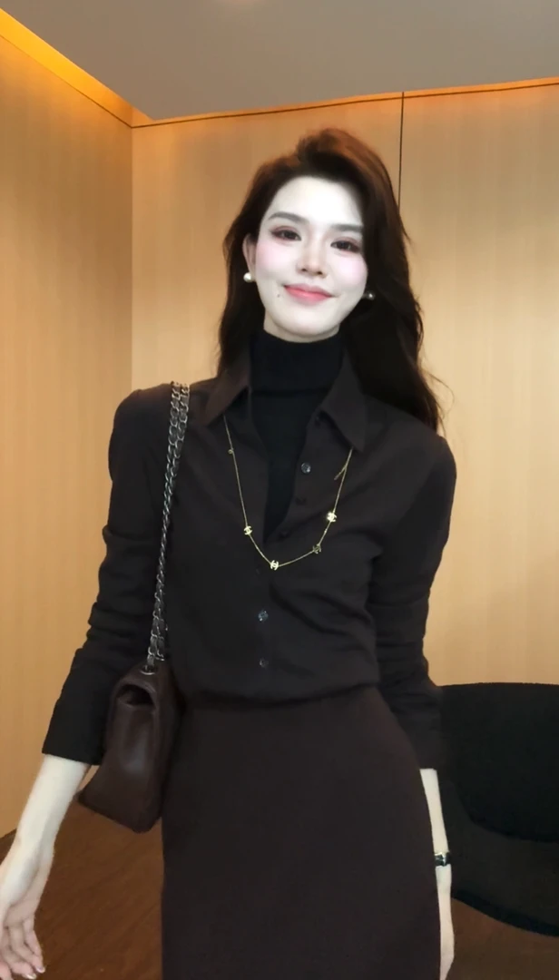 【漫南晨木】高级感时尚气质小众百搭德绒加厚款长袖衬衫ZKK1032款