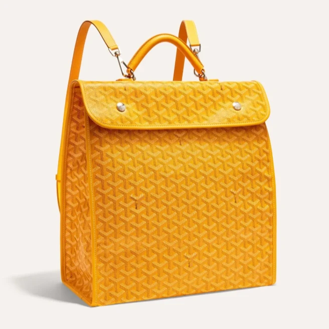 99新 Goyard 【文子姐专属】A074/黄色老花双肩包/FB