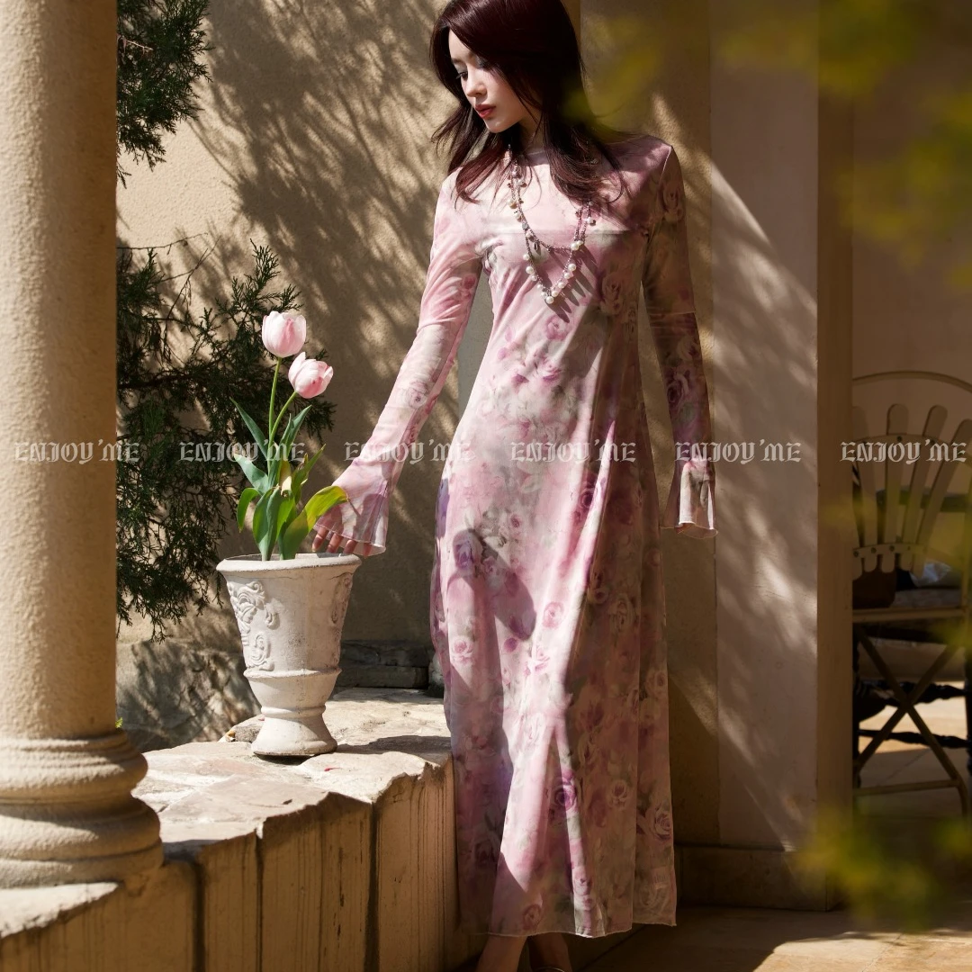 绮梦繁花气质连衣裙两件套EZ-8173