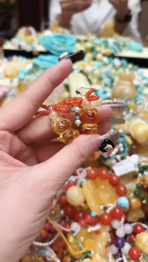 【闪购商品】琥珀耳饰银S925镶嵌2.2手工编织商品29