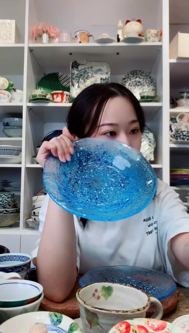 陶瓷【孤品】水野硝子大号玻璃盘21cm