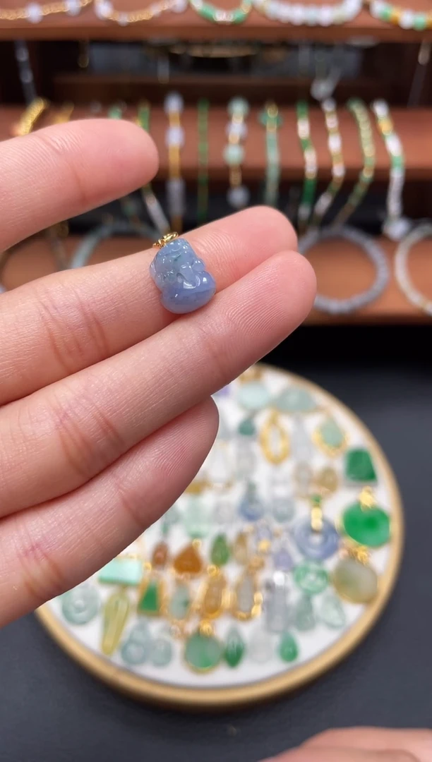 【闪购商品】翡翠吊坠(不含链)18K金镶嵌一个  JK318