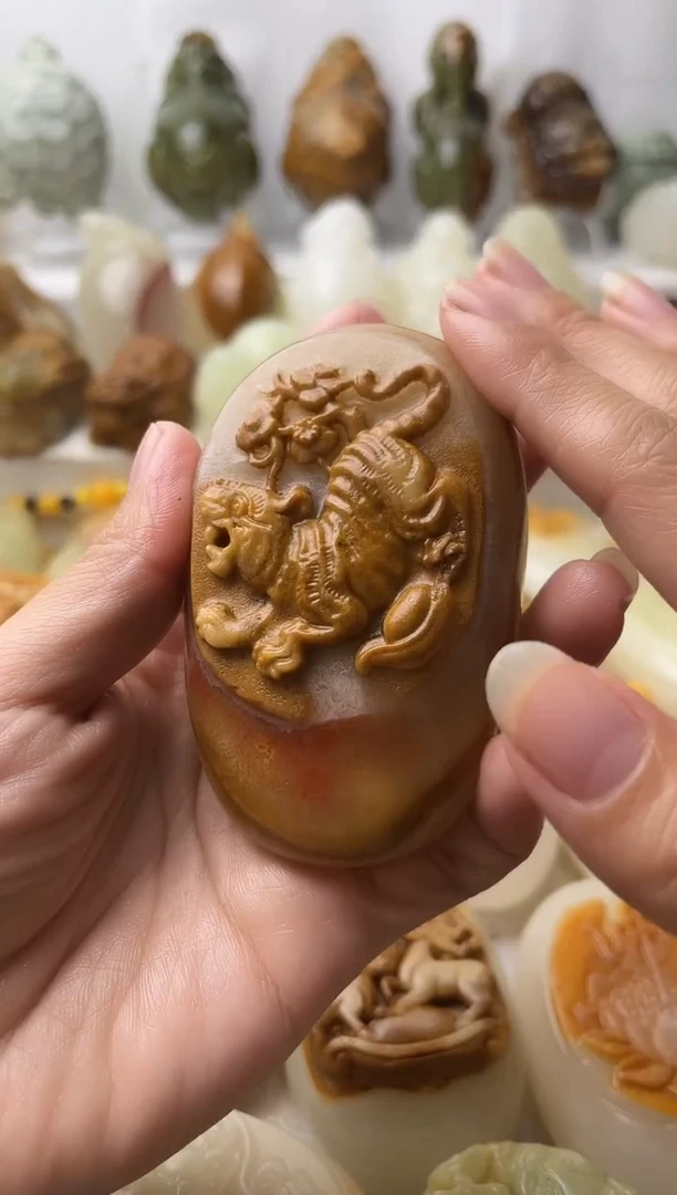 石材方解石棉纹正常不退换虎微瑕
