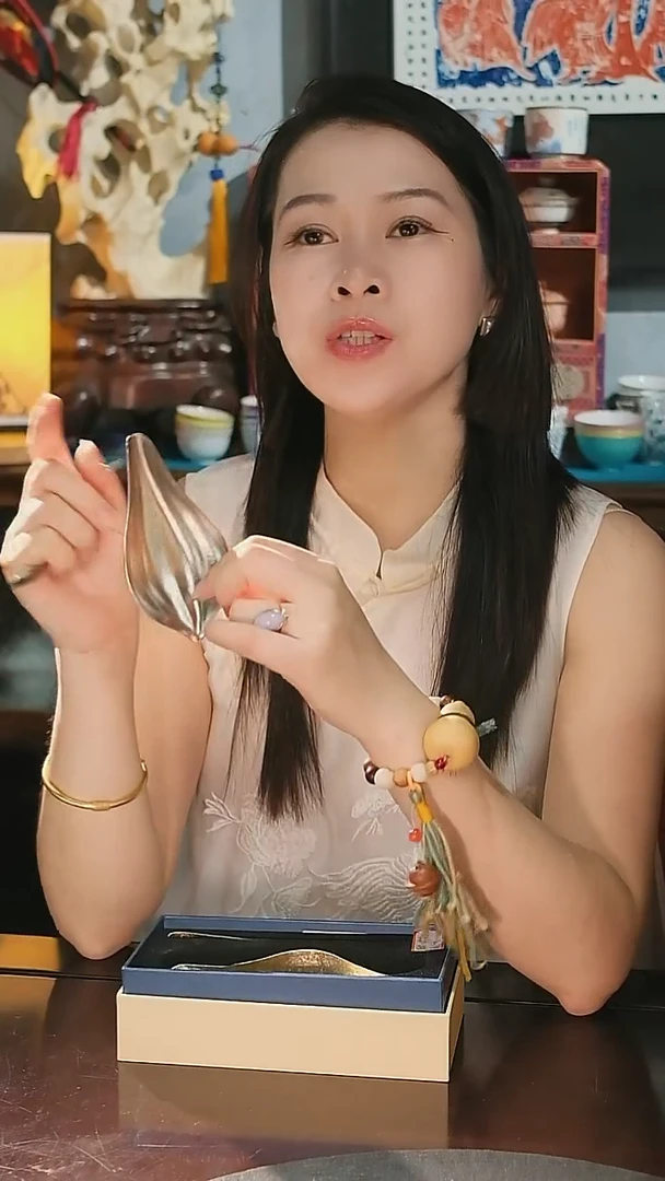 器度甄选 博雅 钛制花瓣茶则