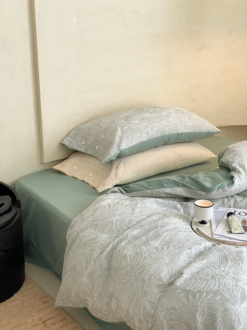 【年货节】香山雨藤 提花剪花四件套 全棉水洗棉亲肤床品