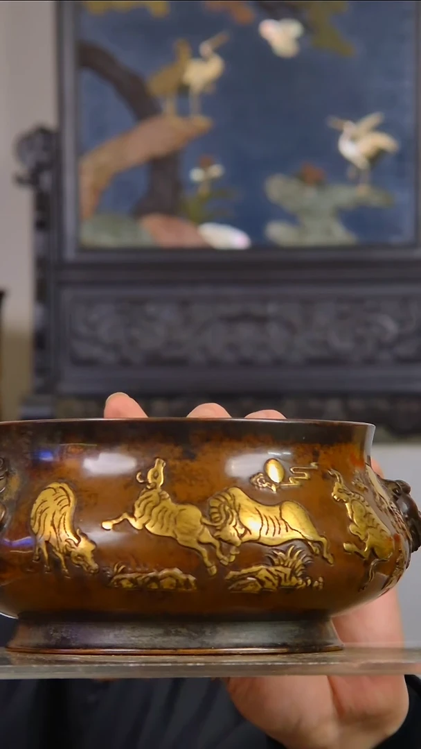 瓷片胖**猫精美香炉放漏结缘5865