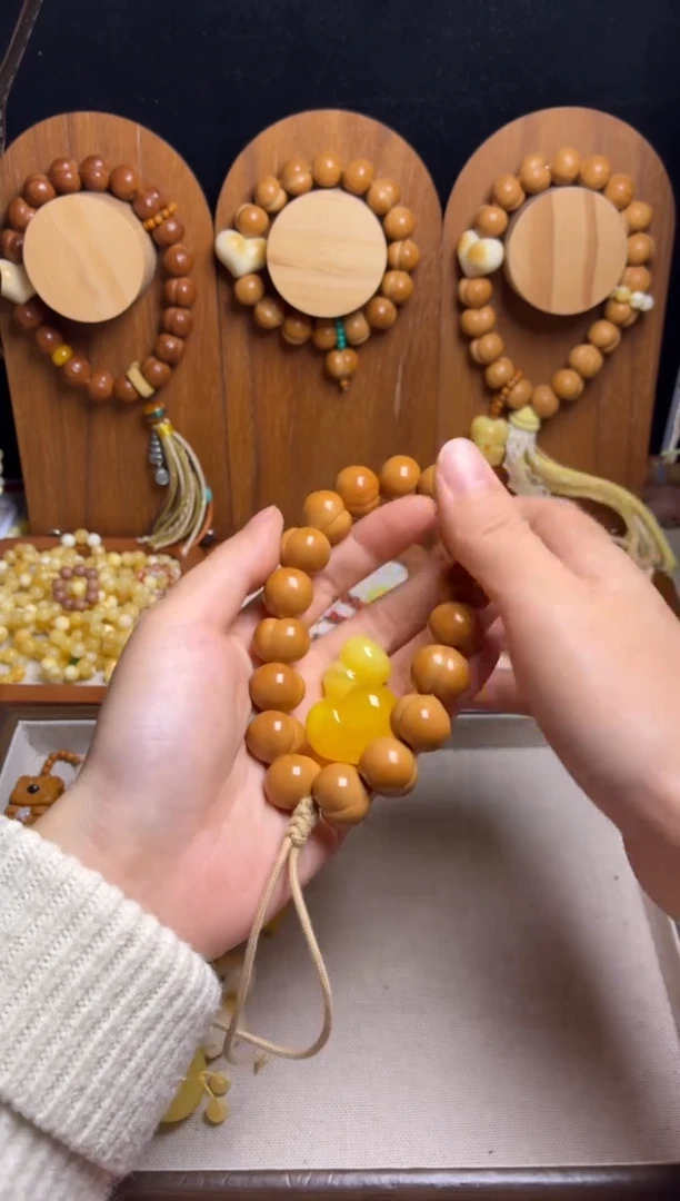 手串猴头核桃R***?全品原皮泡芙蜜心俏色葫芦三通复古风流苏