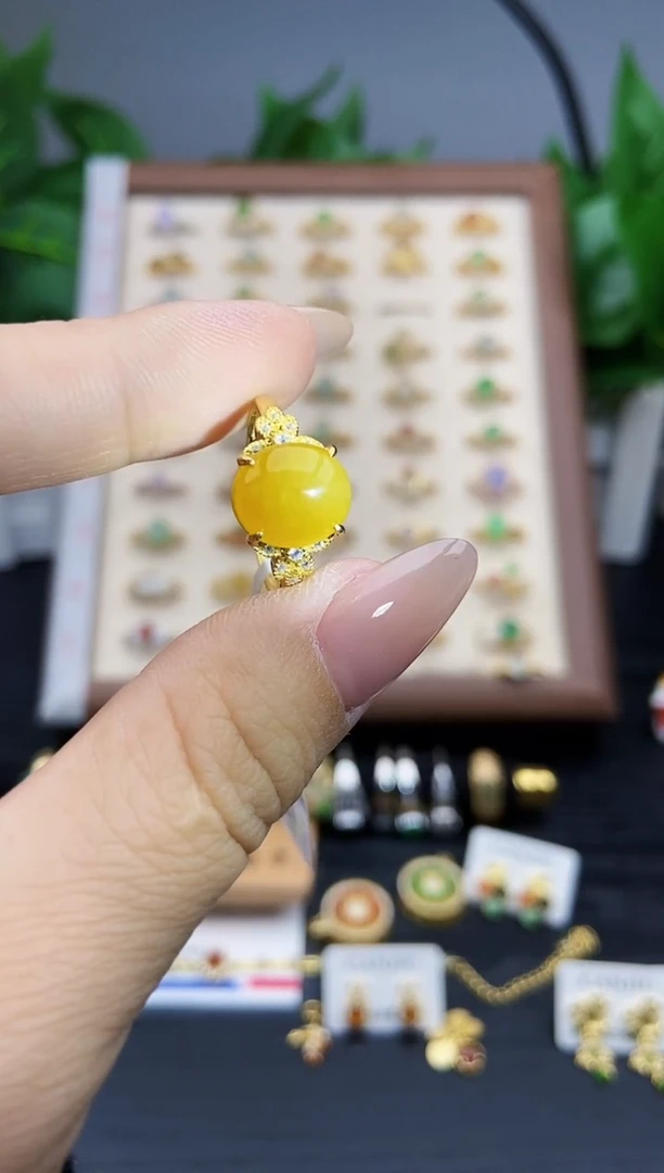 银S925镶嵌戒指翡翠12