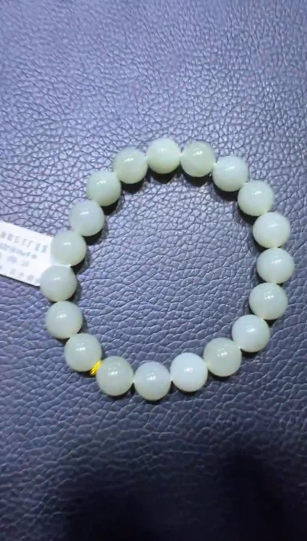 未镶嵌手串和田玉且末近矿高青白手串（产地直发）