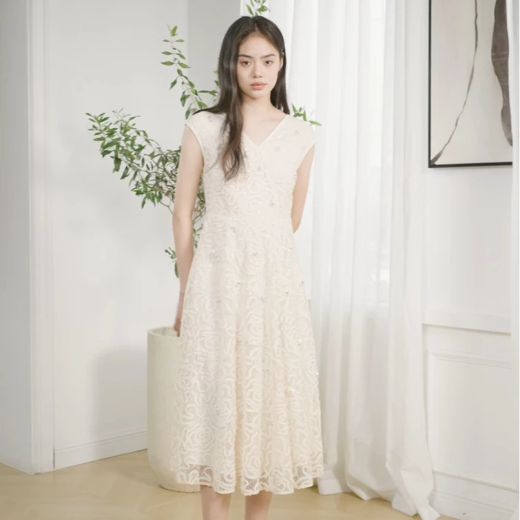 【法式蕾丝】歌力思25新款尤莱特显瘦女装连衣裙EWU353Y00700