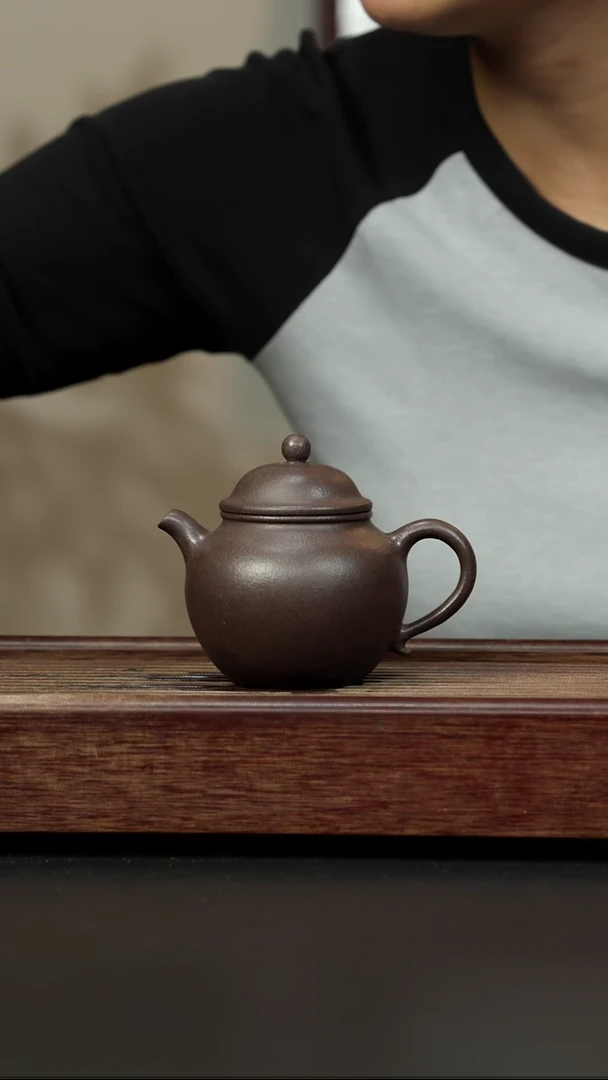 紫砂茶壶粗砂紫泥 秋水