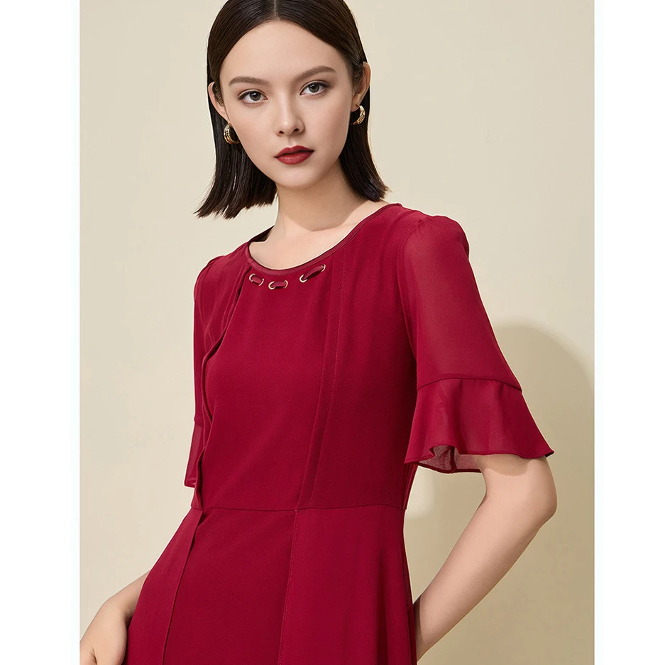 【粉丝专享】显瘦气质通勤风高级感洋气网纱设计连衣裙VDSA28DRX0