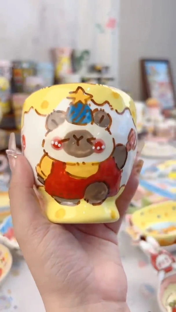 杯子景德镇手绘小可乐杯微瑕处理