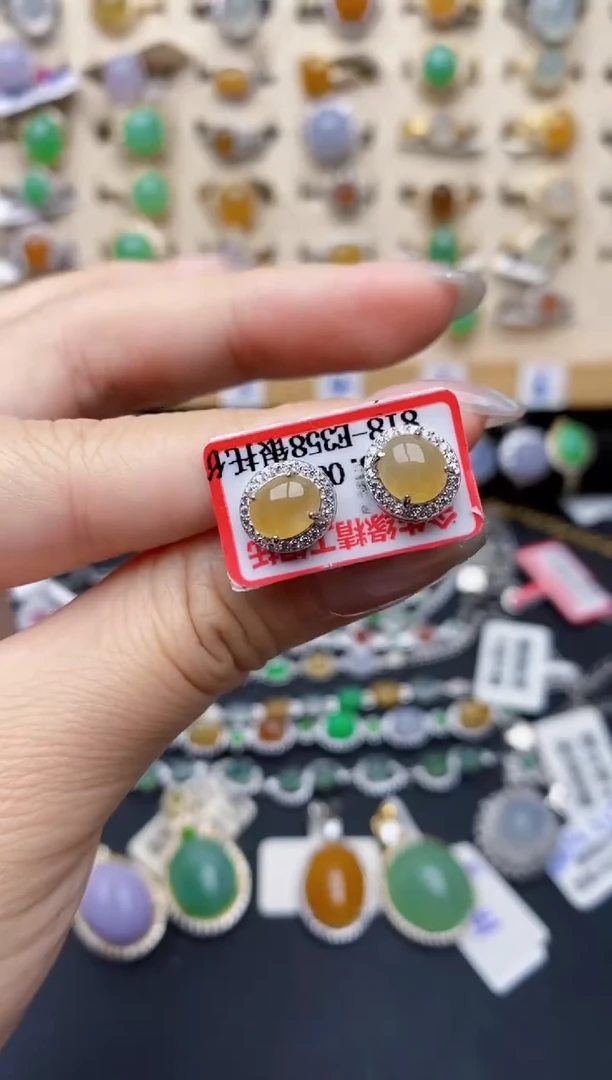 银S925镶嵌戒指翡翠0057