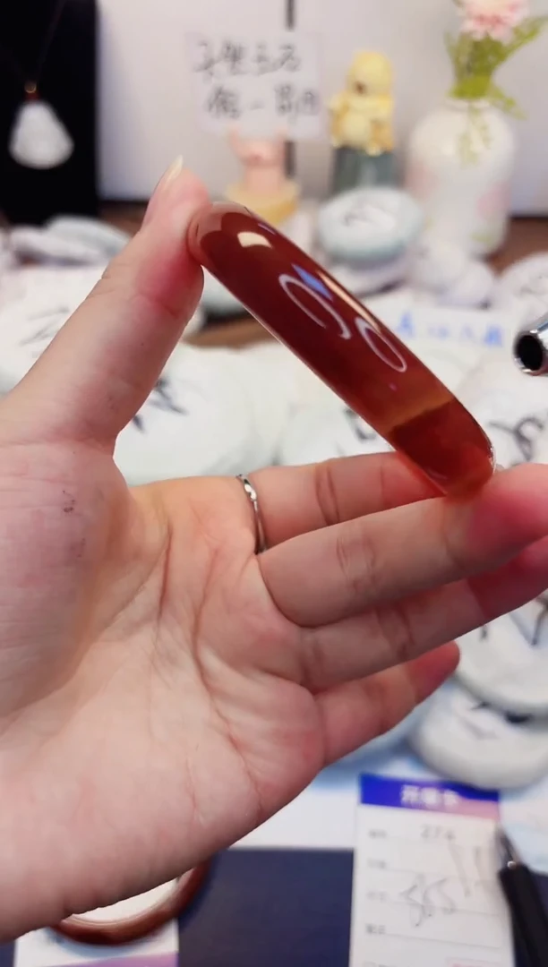 【闪购商品】石英质玉手镯未镶嵌274-玛瑙-圈口56