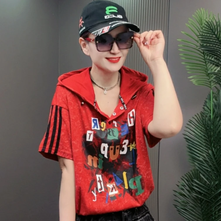 欧货原创时尚休闲百搭洋气宽松夏季短袖 83591