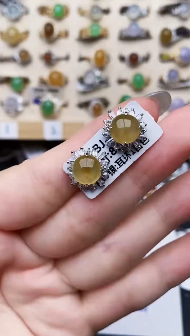 银S925镶嵌戒指翡翠0083