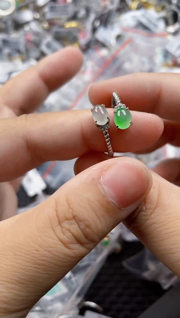 翡翠戒指银S925镶嵌3333333   4