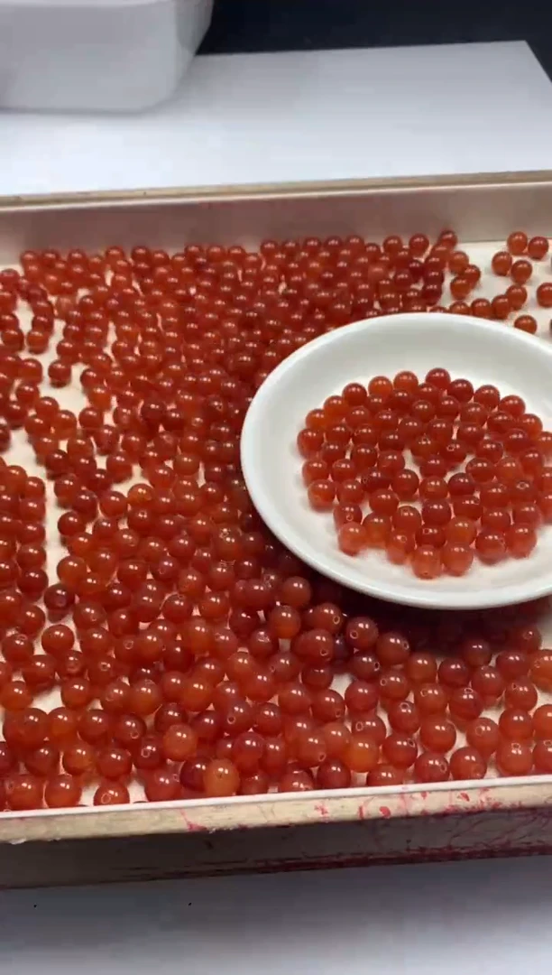 【闪购商品】南红玛瑙颈饰未镶嵌w639柿子红南红8mm*30颗